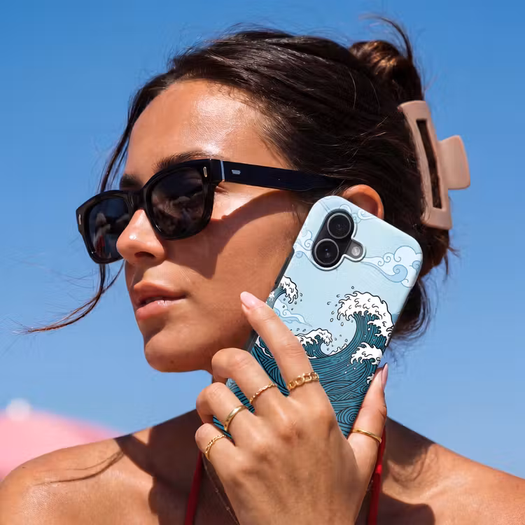Zee - Golven - Japans - Natuur - Blauw Toughcase MagSafe Apple iPhone 17 klein -Sfeer2V