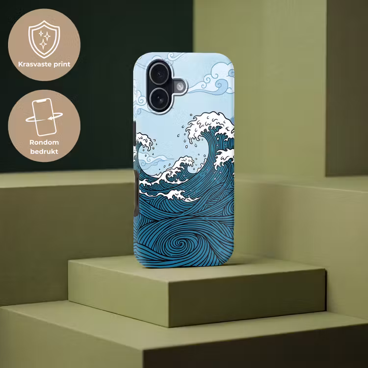 Zee - Golven - Japans - Natuur - Blauw Toughcase MagSafe Apple iPhone 17 klein -USP_PrintM_NL
