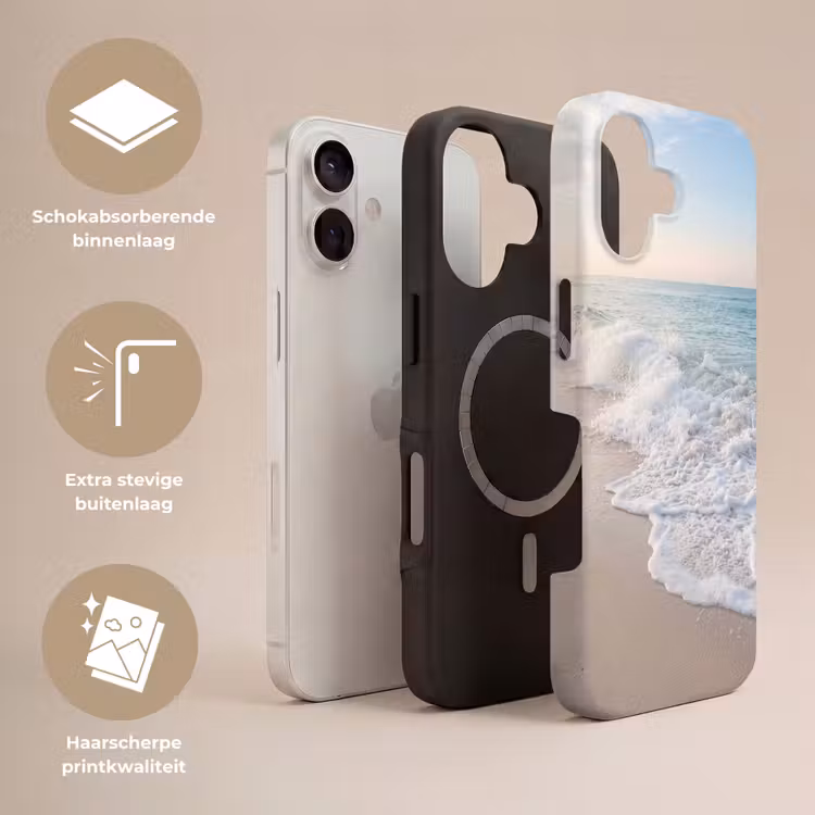 Zee - Golven - Strand - Natuur - Wit Toughcase MagSafe Apple iPhone 17 klein -USP_Lagen_NL