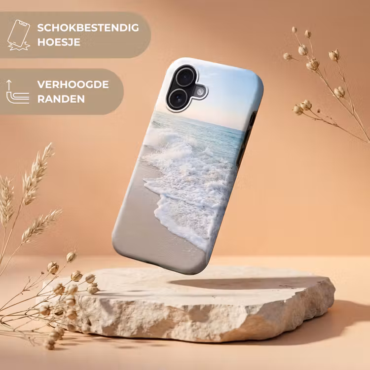 Zee - Golven - Strand - Natuur - Wit Toughcase MagSafe Apple iPhone 17 klein -USP_RandenV_NL
