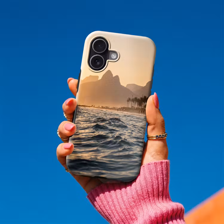 Zee - Golven - Zonsondergang - Kust - Goud Toughcase MagSafe Apple iPhone 17 klein -Sfeer1V