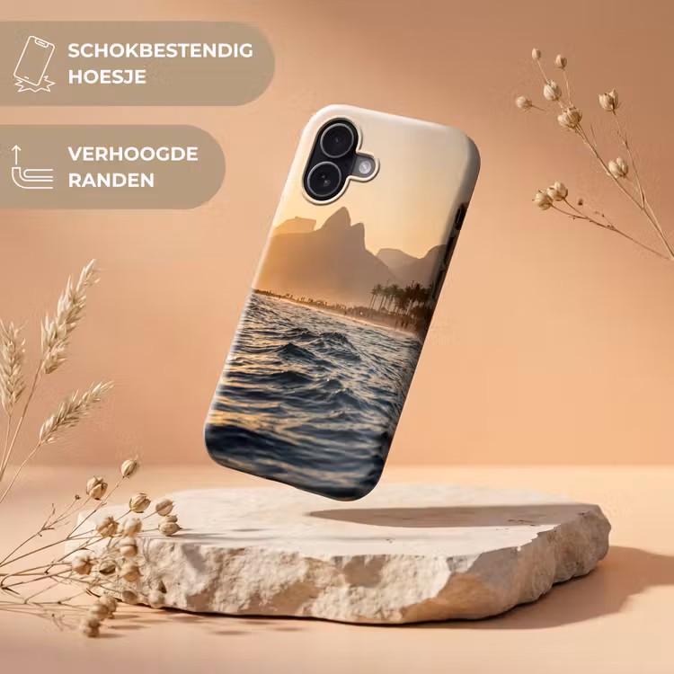 Zee - Golven - Zonsondergang - Kust - Goud Toughcase MagSafe Apple iPhone 17 klein -USP_RandenV_NL