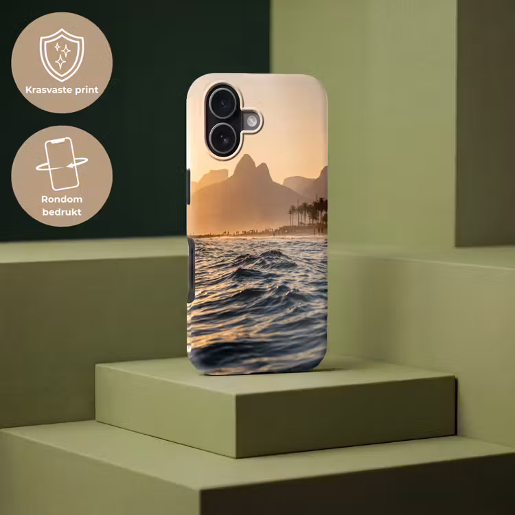 Zee - Golven - Zonsondergang - Kust - Goud Toughcase MagSafe Apple iPhone 17 klein -USP_PrintM_NL