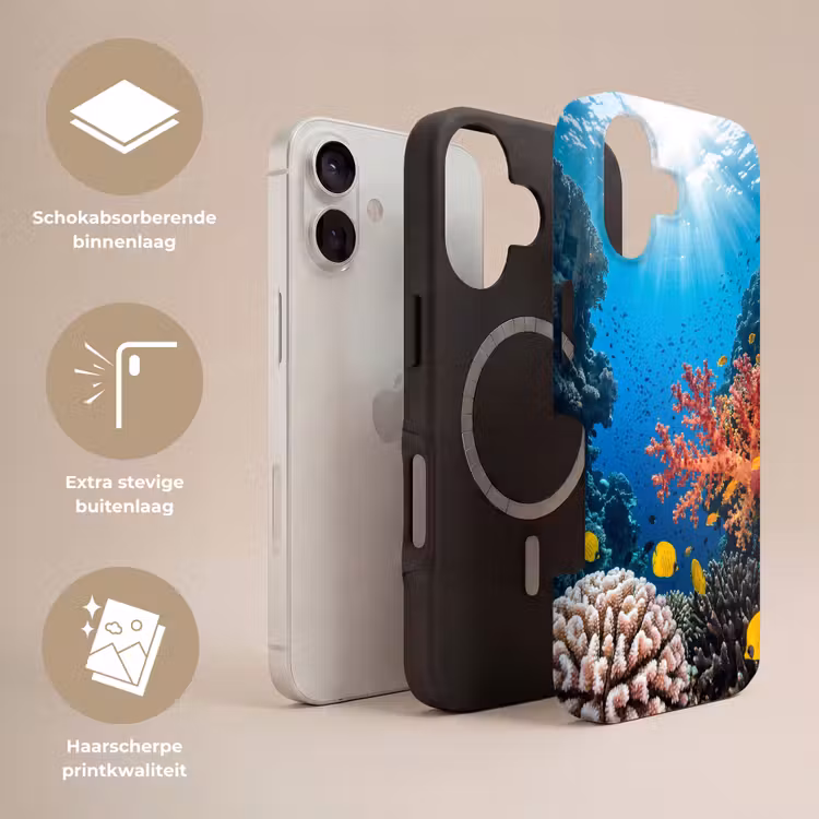 Zee - Koraalrif - Natuur - Levendig - Blauw Toughcase MagSafe Apple iPhone 17 klein -USP_Lagen_NL