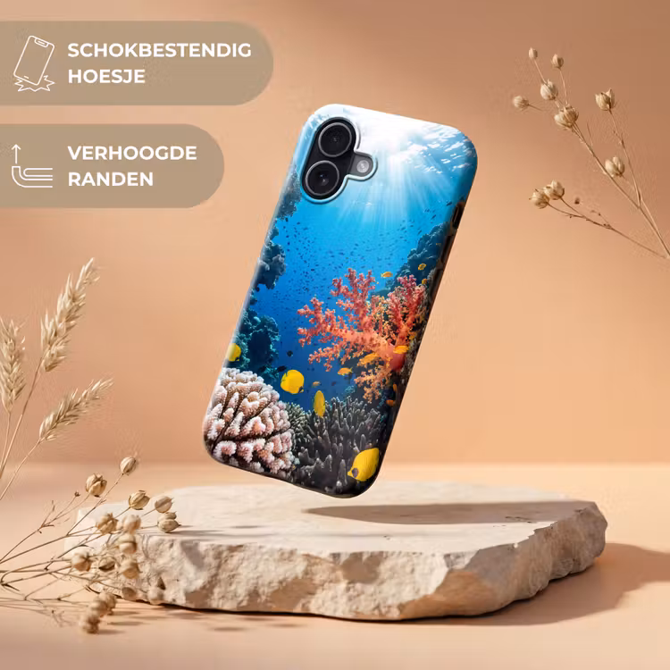 Zee - Koraalrif - Natuur - Levendig - Blauw Toughcase MagSafe Apple iPhone 17 klein -USP_RandenV_NL