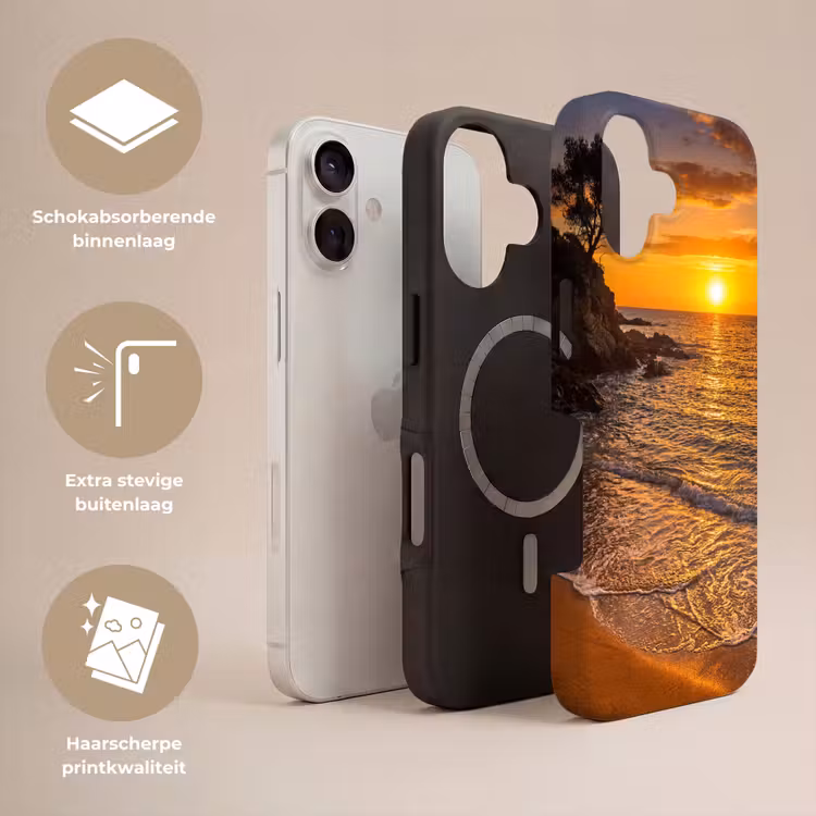 Zee - Kust - Zonsondergang - Natuur - Oranje Toughcase MagSafe Apple iPhone 17 klein -USP_Lagen_NL