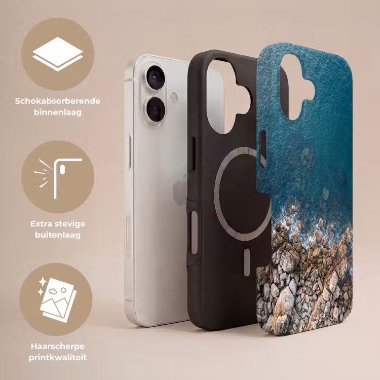 Zee - Kustlijn - Natuur - Abstract - Blauw Toughcase MagSafe Apple iPhone 17 klein -USP_Lagen_NL
