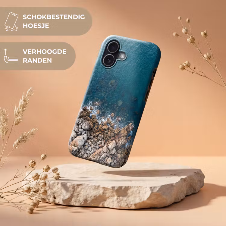 Zee - Kustlijn - Natuur - Abstract - Blauw Toughcase MagSafe Apple iPhone 17 klein -USP_RandenV_NL