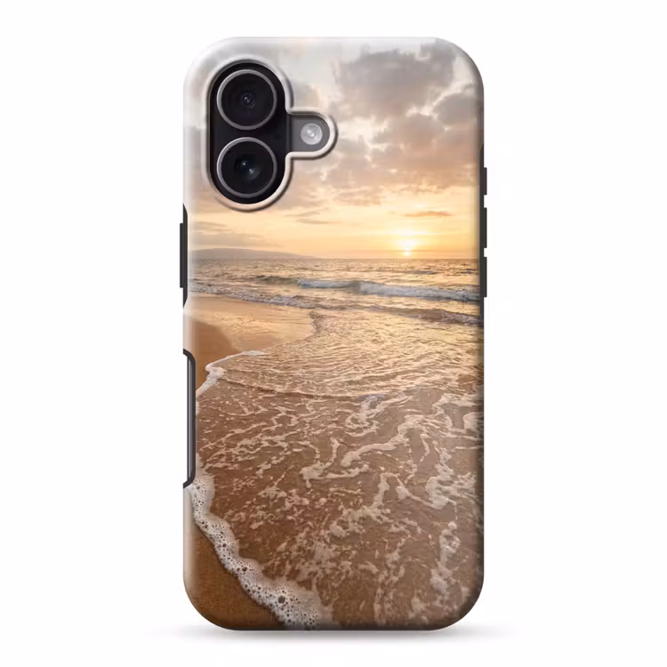 Zee - Kustlijn - Wolken - Landschap - Oranje Toughcase MagSafe Apple iPhone 17 klein -3d