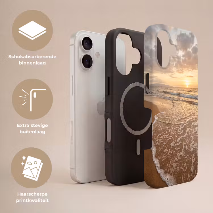 Zee - Kustlijn - Wolken - Landschap - Oranje Toughcase MagSafe Apple iPhone 17 klein -USP_Lagen_NL