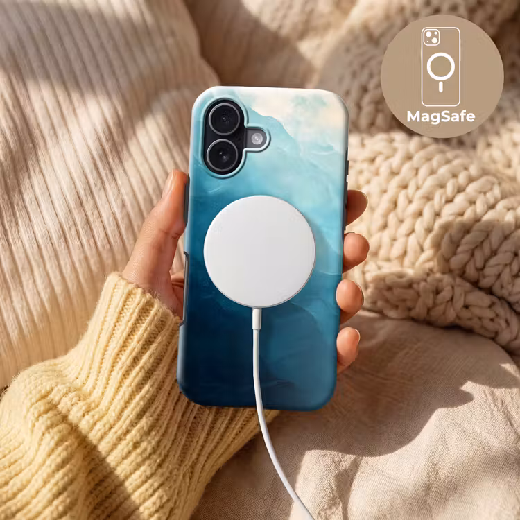 Zee - Silhouet - Abstract - Blauw Toughcase MagSafe Apple iPhone 17 klein -USP_MagsafeV