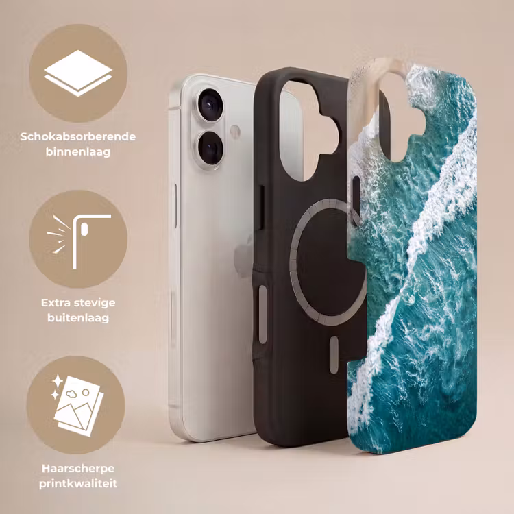 Zee - Strand - Golven - Natuur - Blauw Toughcase MagSafe Apple iPhone 17 klein -USP_Lagen_NL