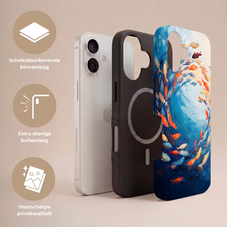 Zee - Vissen - Kleurrijk - Dynamisch Toughcase MagSafe Apple iPhone 17 klein -USP_Lagen_NL