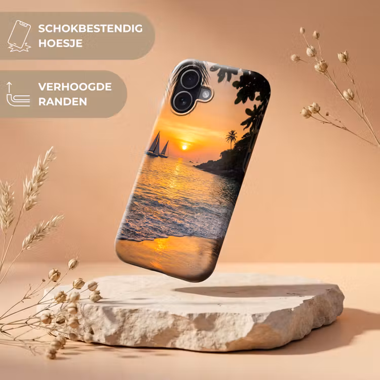 Zee - Zonsondergang - Boot - Natuur - Oranje Toughcase MagSafe Apple iPhone 17 klein -USP_RandenV_NL