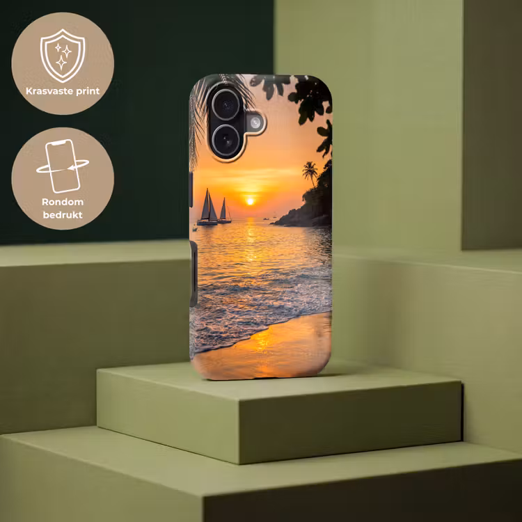 Zee - Zonsondergang - Boot - Natuur - Oranje Toughcase MagSafe Apple iPhone 17 klein -USP_PrintM_NL