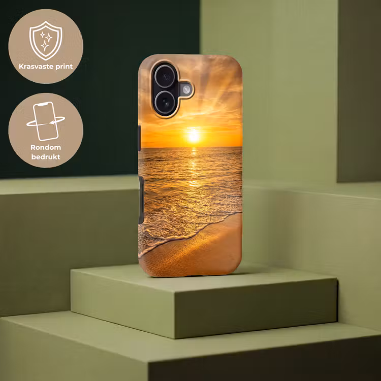 Zee - Zonsondergang - Golven - Kust - Oranje Toughcase MagSafe Apple iPhone 17 klein -USP_PrintM_NL