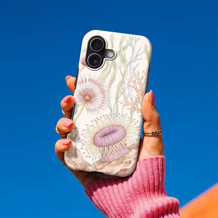 Zeeleven - Koraal - Onderwater - Illustratie - Kleurrijk Toughcase MagSafe Apple iPhone 17 klein -Sfeer1V