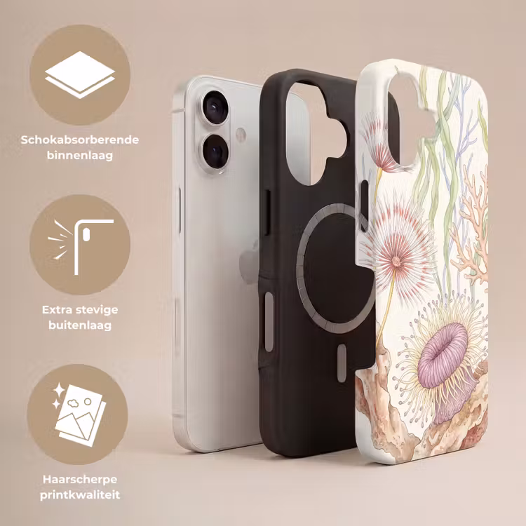 Zeeleven - Koraal - Onderwater - Illustratie - Kleurrijk Toughcase MagSafe Apple iPhone 17 klein -USP_Lagen_NL