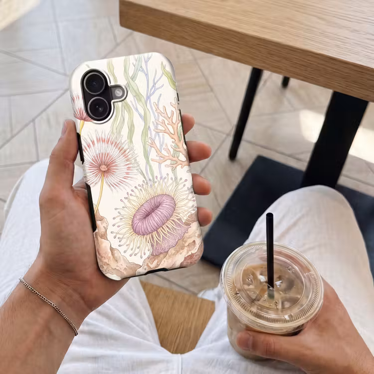 Zeeleven - Koraal - Onderwater - Illustratie - Kleurrijk Toughcase MagSafe Apple iPhone 17 klein -Sfeer1M