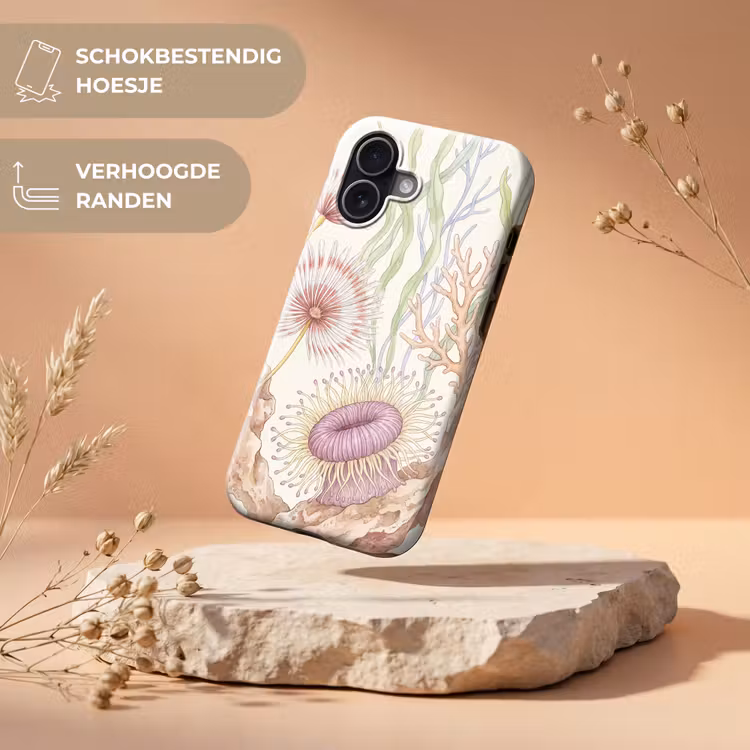 Zeeleven - Koraal - Onderwater - Illustratie - Kleurrijk Toughcase MagSafe Apple iPhone 17 klein -USP_RandenV_NL
