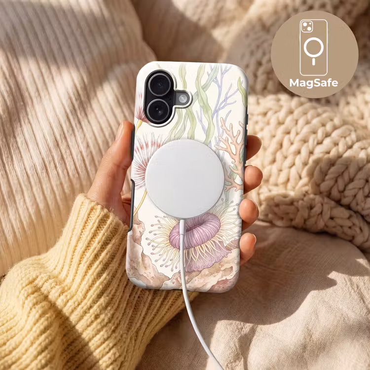 Zeeleven - Koraal - Onderwater - Illustratie - Kleurrijk Toughcase MagSafe Apple iPhone 17 klein -USP_MagsafeV