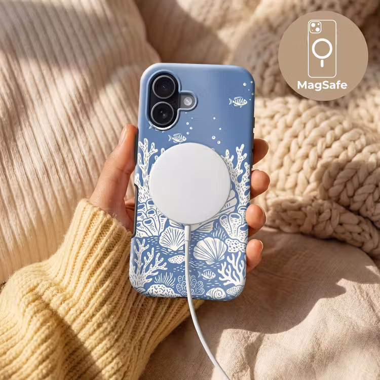 Zeeleven - Koraal - Schelp - Vis - Illustratie - Onderwater Toughcase MagSafe Apple iPhone 17 klein -USP_MagsafeV
