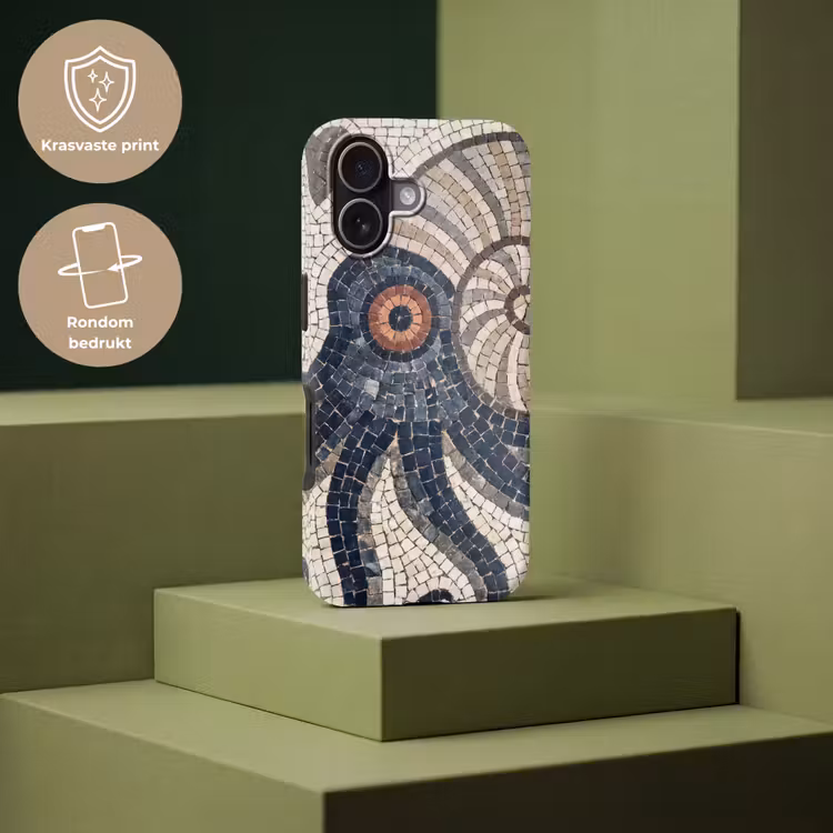 Zeeleven - Mozaïek - Kunst - Vintage - Beige Toughcase MagSafe Apple iPhone 17 klein -USP_PrintM_NL