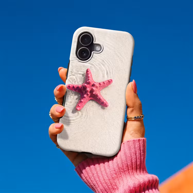 Zeeleven - Zeester - Strand - Roze - Water Toughcase MagSafe Apple iPhone 17 klein -Sfeer1V