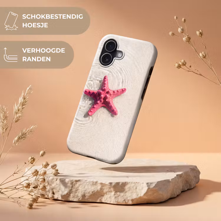 Zeeleven - Zeester - Strand - Roze - Water Toughcase MagSafe Apple iPhone 17 klein -USP_RandenV_NL