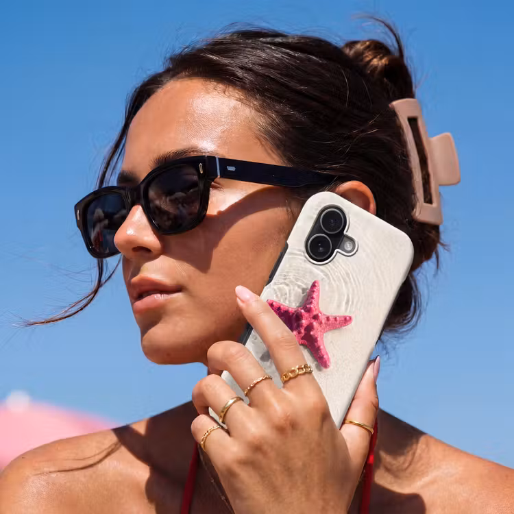 Zeeleven - Zeester - Strand - Roze - Water Toughcase MagSafe Apple iPhone 17 klein -Sfeer2V