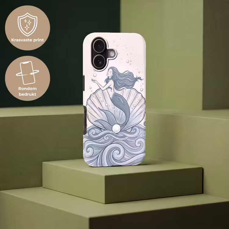 Zeemeermin - Schelp - Zee - Fantasie - Blauw Toughcase MagSafe Apple iPhone 17 klein -USP_PrintM_NL