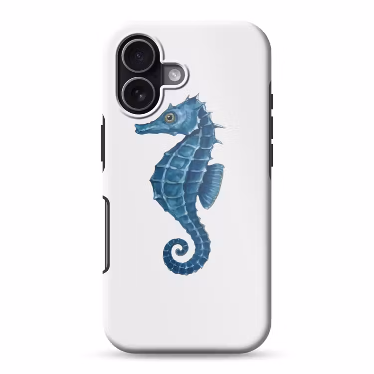 Zeepaardje - Staart - Blauw Toughcase MagSafe Apple iPhone 17 klein -3d