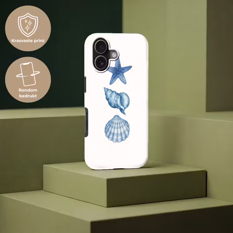 Zeester - Schelpen - Blauw Toughcase MagSafe Apple iPhone 17 klein -USP_PrintM_NL