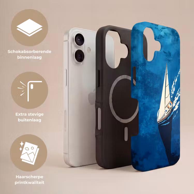 Zeilboot - Water - Abstract - Schaduw Toughcase MagSafe Apple iPhone 17 klein -USP_Lagen_NL