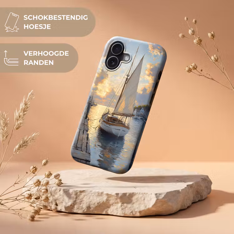 Zeilboot - Zon - Pier - Hout Toughcase MagSafe Apple iPhone 17 klein -USP_RandenV_NL