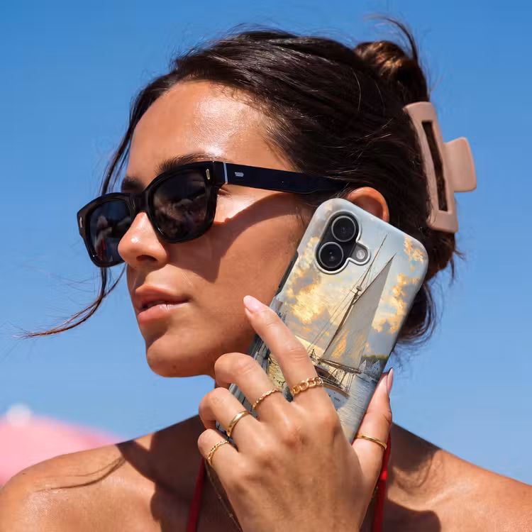 Zeilboot - Zon - Pier - Hout Toughcase MagSafe Apple iPhone 17 klein -Sfeer2V