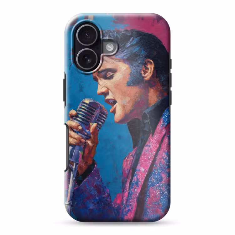 Zingende man - Glitterjas - Microfoon Toughcase MagSafe Apple iPhone 17 klein -3d