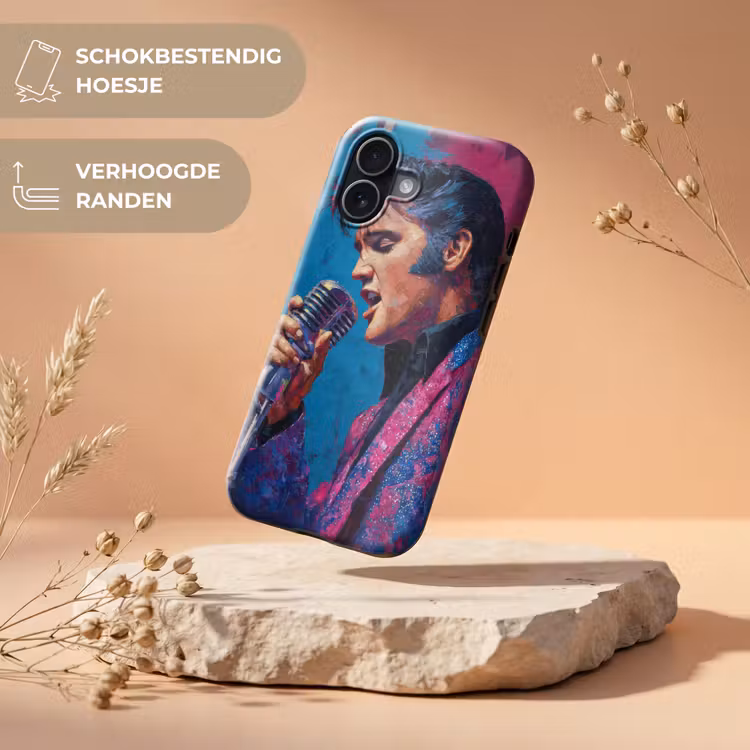 Zingende man - Glitterjas - Microfoon Toughcase MagSafe Apple iPhone 17 klein -USP_RandenV_NL