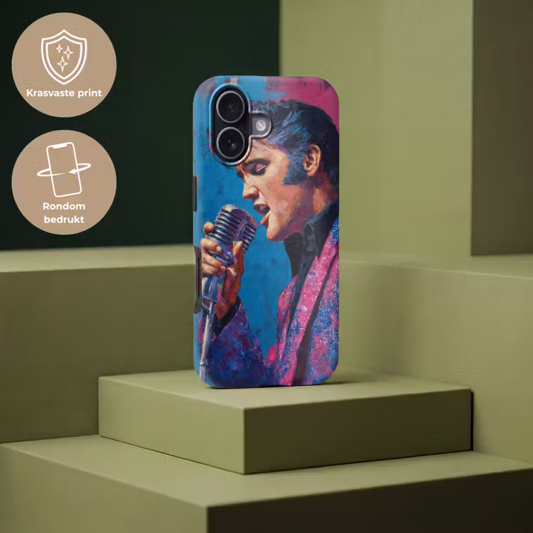 Zingende man - Glitterjas - Microfoon Toughcase MagSafe Apple iPhone 17 klein -USP_PrintM_NL