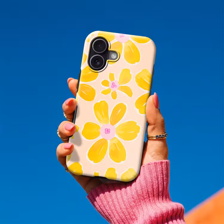 Zomers - Bloemen - Geel Toughcase MagSafe Apple iPhone 17 klein 1017 -Sfeer1V