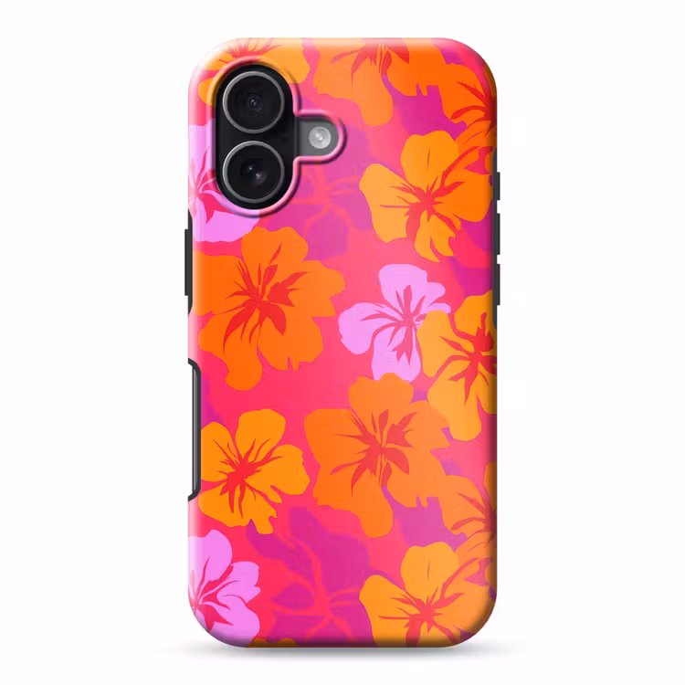 Zomers - Hibiscus - Kleurrijk Toughcase MagSafe Apple iPhone 17 klein 1017 -3d