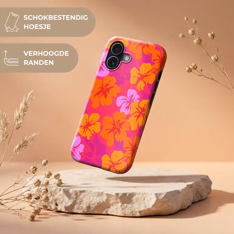Zomers - Hibiscus - Kleurrijk Toughcase MagSafe Apple iPhone 17 klein 1017 -USP_RandenV_NL
