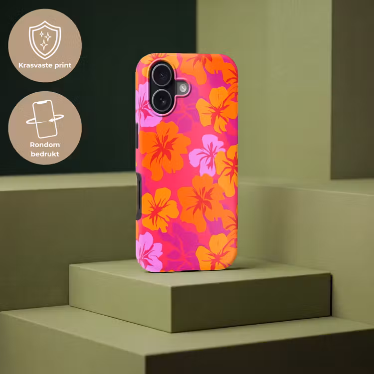 Zomers - Hibiscus - Kleurrijk Toughcase MagSafe Apple iPhone 17 klein 1017 -USP_PrintM_NL