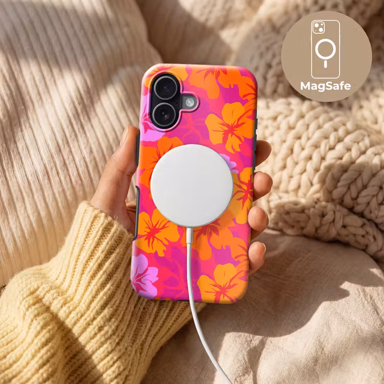 Zomers - Hibiscus - Kleurrijk Toughcase MagSafe Apple iPhone 17 klein 1017 -USP_MagsafeV