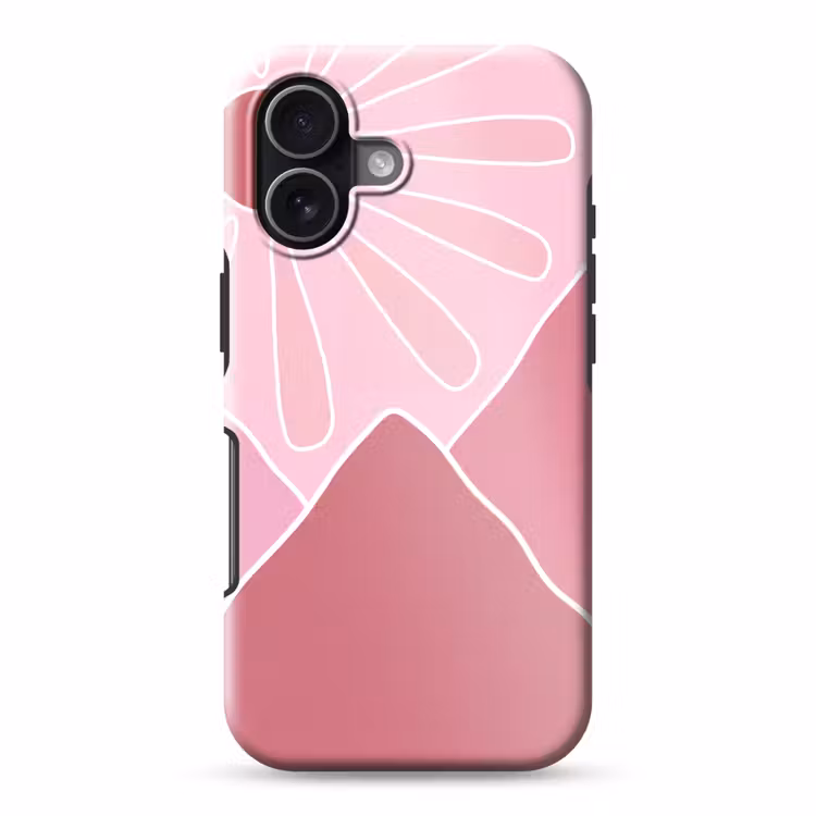Zon - Bergen - Natuur - Abstract - Roze Toughcase MagSafe Apple iPhone 17 klein -3d