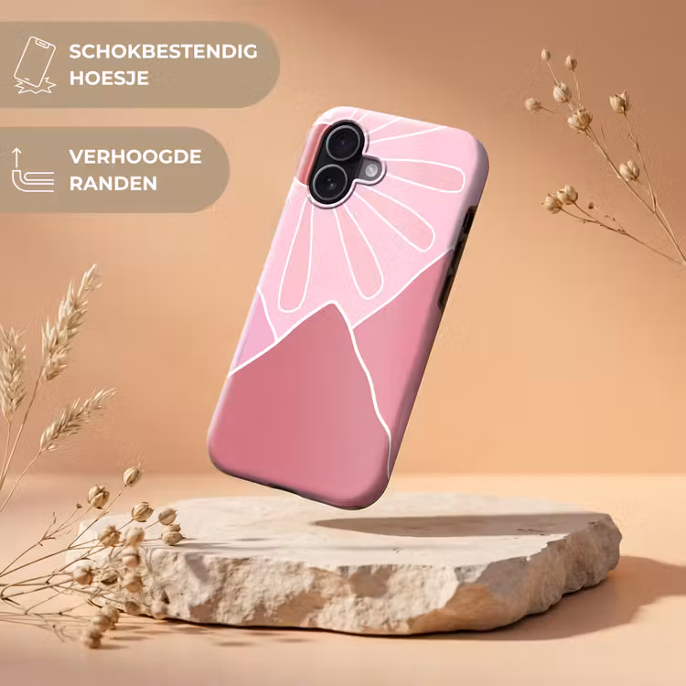 Zon - Bergen - Natuur - Abstract - Roze Toughcase MagSafe Apple iPhone 17 klein -USP_RandenV_NL