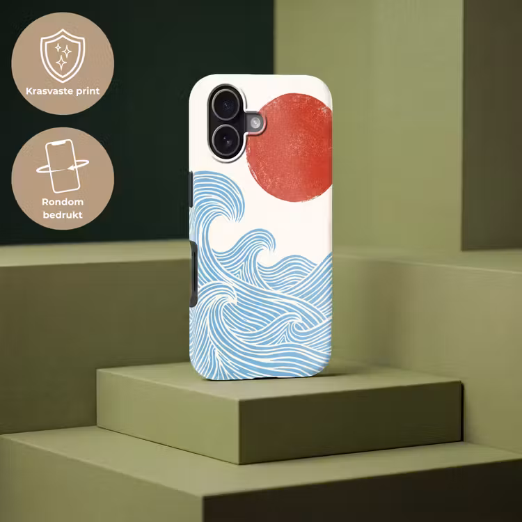Zon - Golven - Oceaan - Abstract - Rood Toughcase MagSafe Apple iPhone 17 klein -USP_PrintM_NL