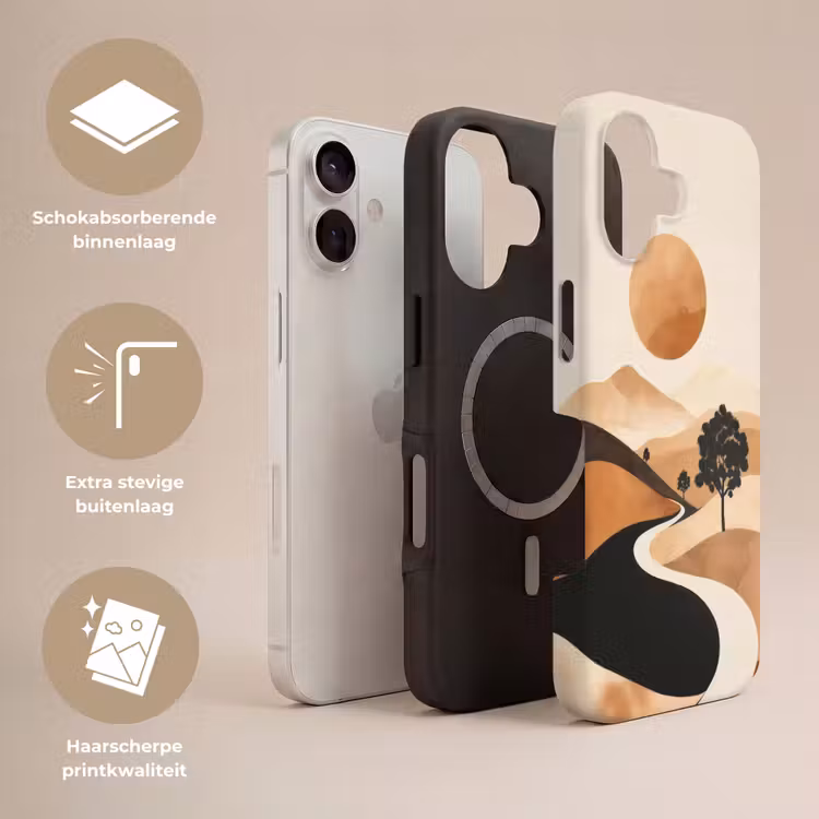 Zon - Heuvels - Boom - Abstract Toughcase MagSafe Apple iPhone 17 klein -USP_Lagen_NL