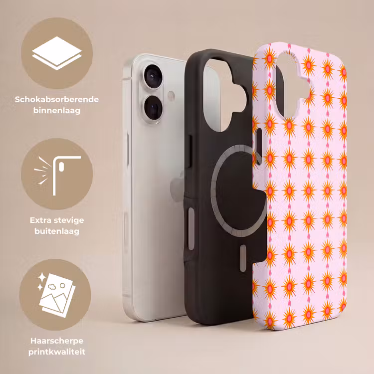 Zon - Motief - Roze Toughcase MagSafe Apple iPhone 17 klein 1017 -USP_Lagen_NL