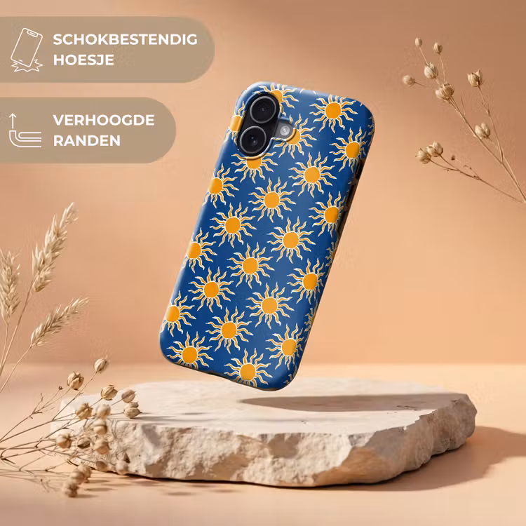 Zon - Patroon - Blauw Toughcase MagSafe Apple iPhone 17 klein 1017 -USP_RandenV_NL